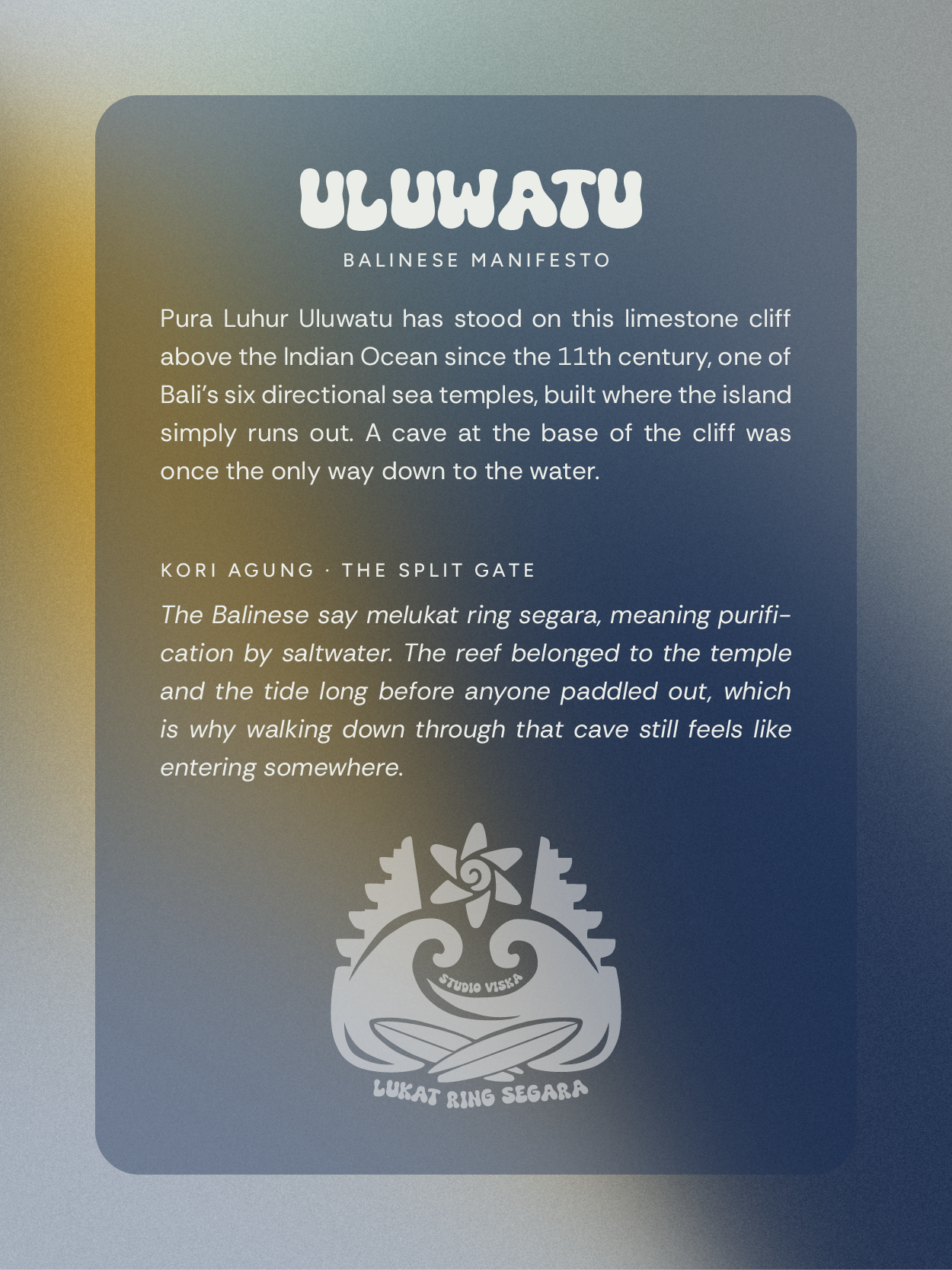 Uluwatu Organic Cotton Tee | Studio Viska