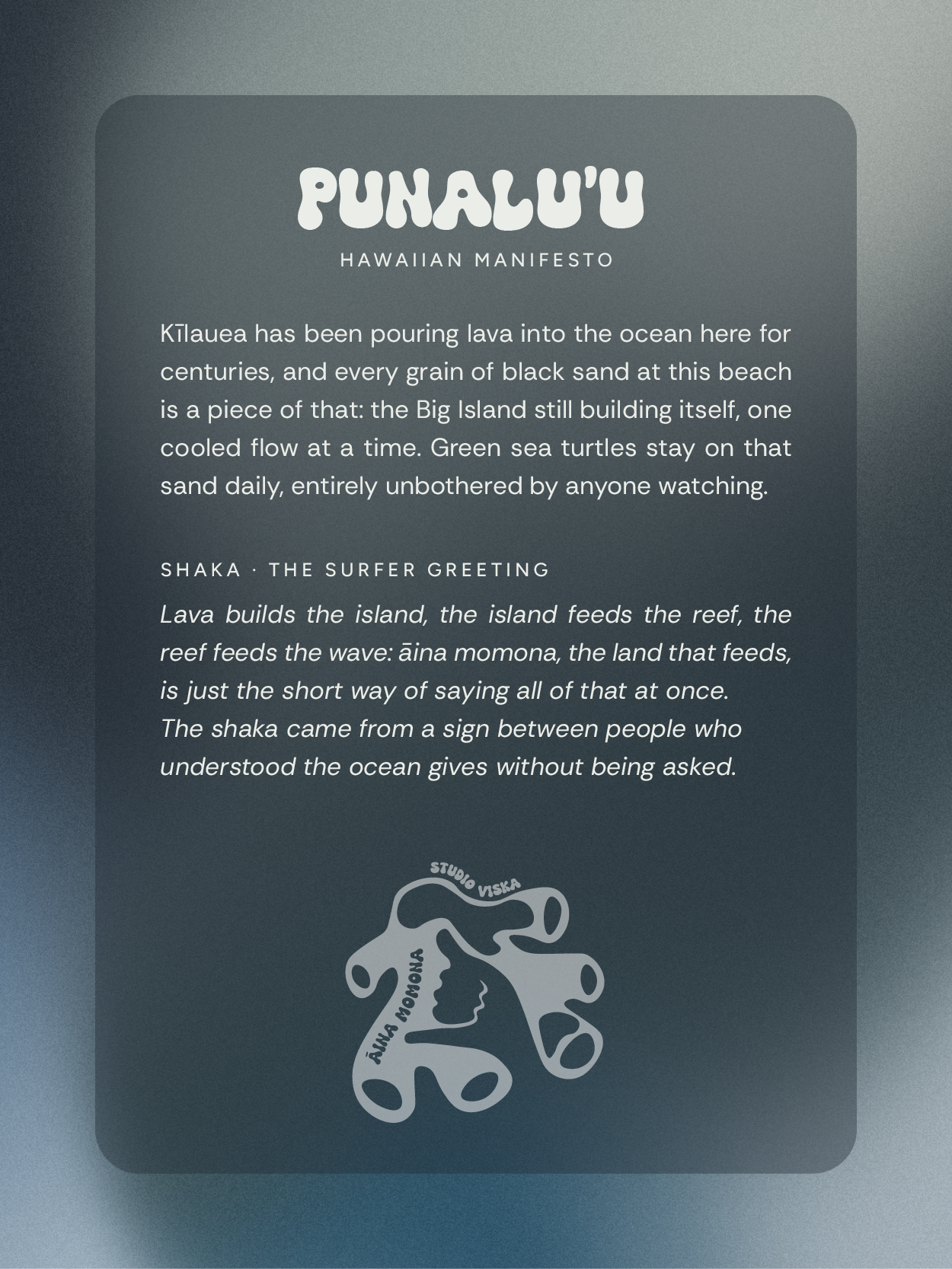 Punalu'u Organic Cotton Tee | Studio Viska